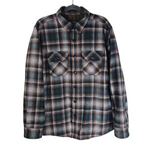 Pendleton Mens Plaid Wool Quilted CPO Shirt Jacket XL Button-Up Green Multi